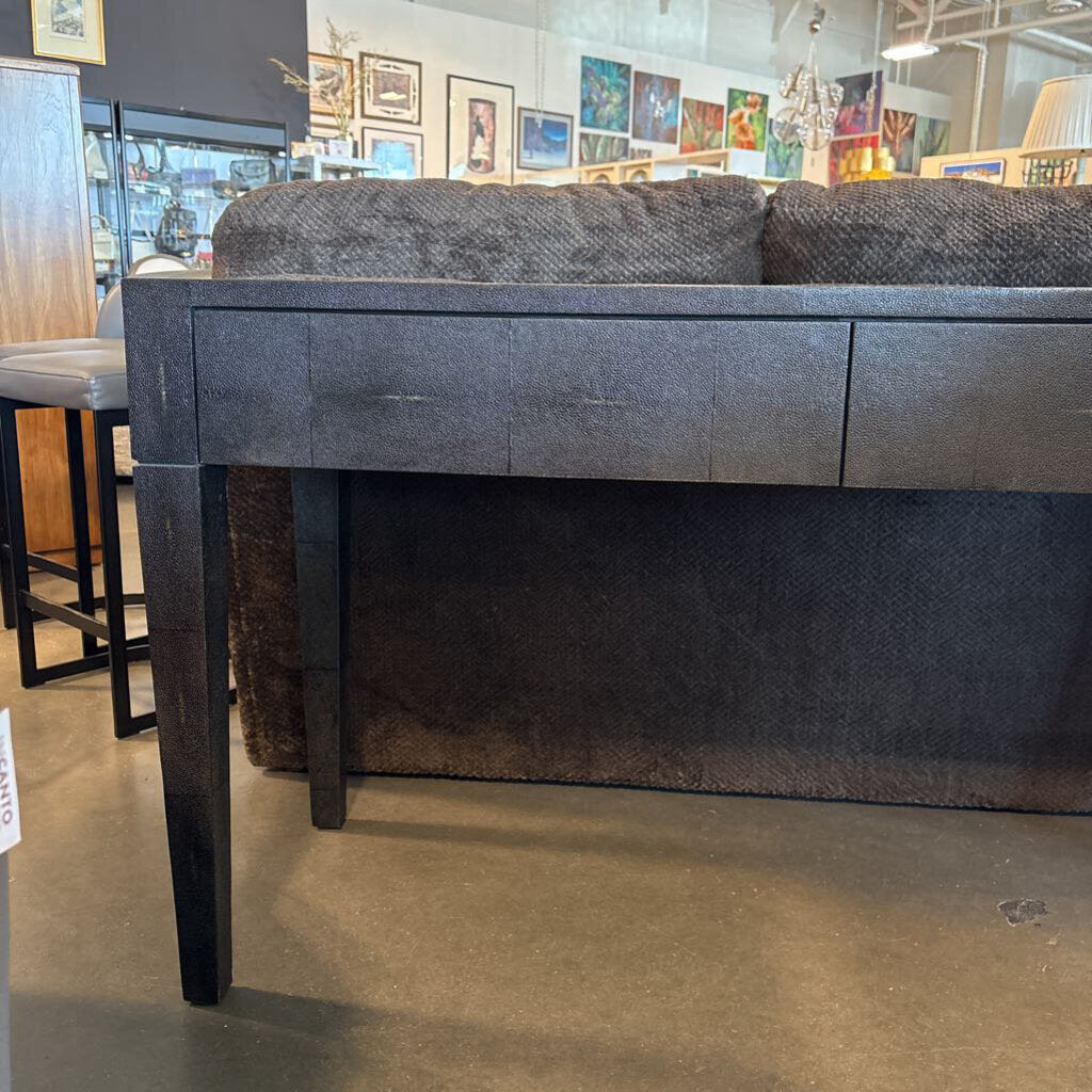 Made Goods Black Faux Shagreen Sorin 2 Drawer Desk-54X20X31