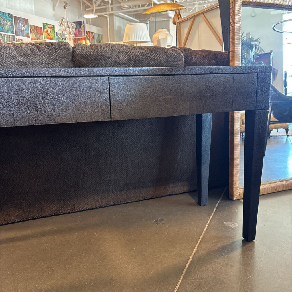 Made Goods Black Faux Shagreen Sorin 2 Drawer Desk-54X20X31