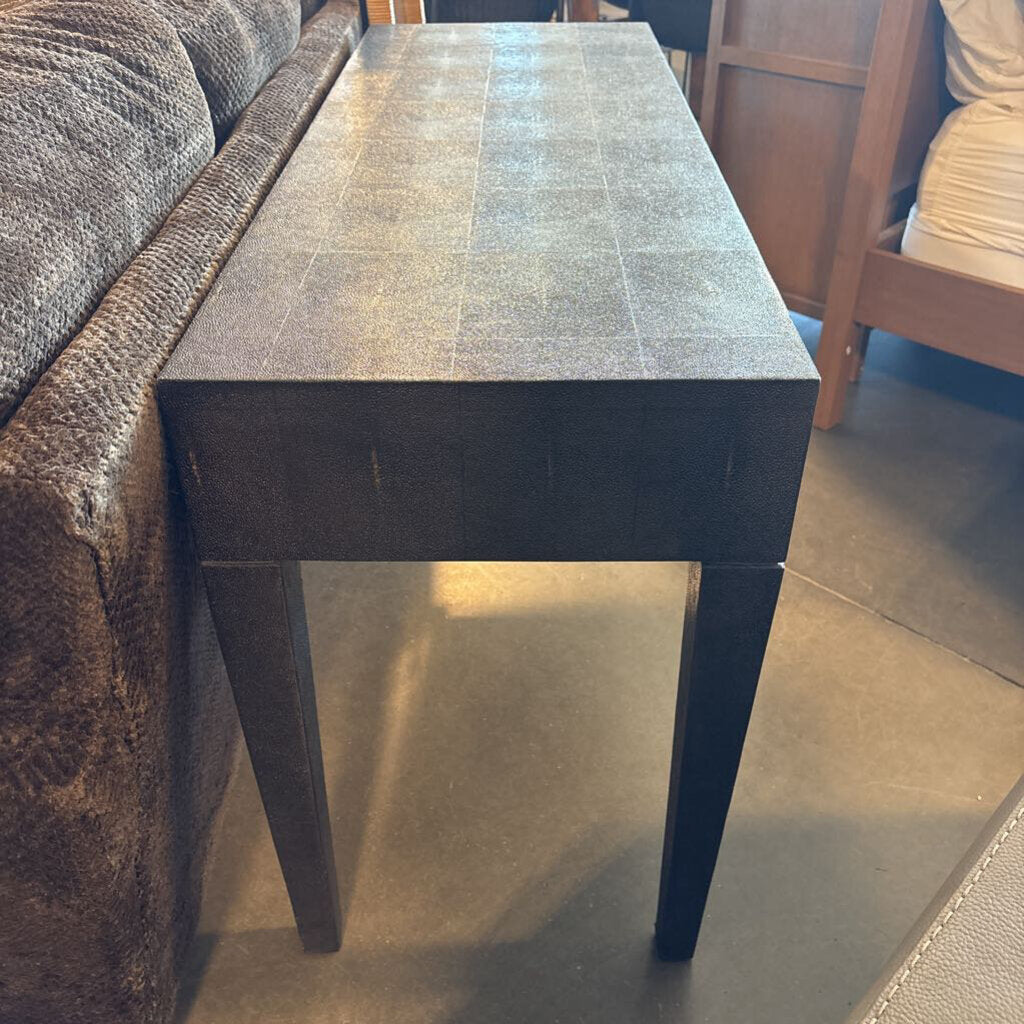 Made Goods Black Faux Shagreen Sorin 2 Drawer Desk-54X20X31