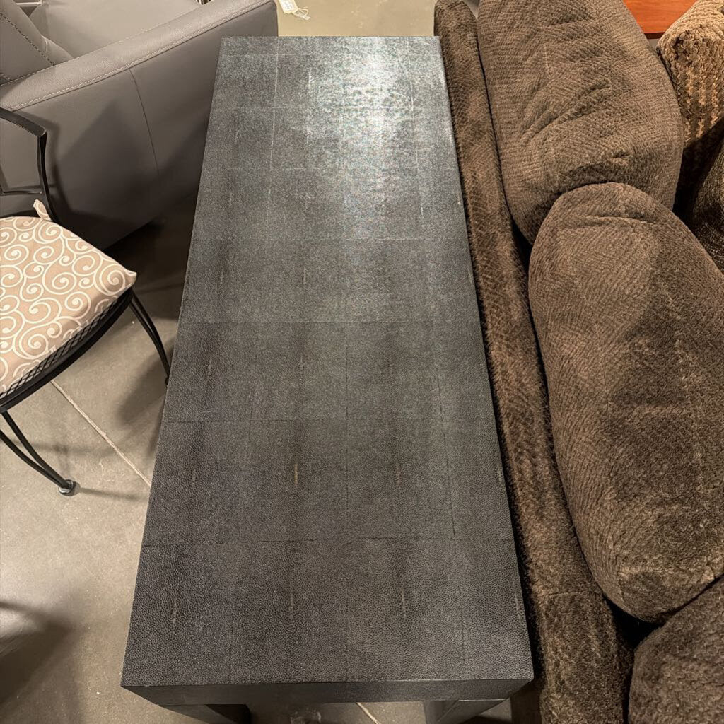 Made Goods Black Faux Shagreen Sorin 2 Drawer Desk-54X20X31
