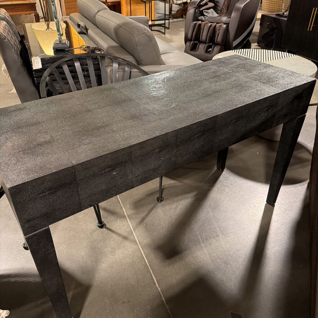 Made Goods Black Faux Shagreen Sorin 2 Drawer Desk-54X20X31