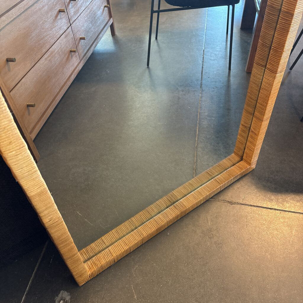 William Sonoma Berskire Faux Rattan Wall Mirror- 26X2.5X48H