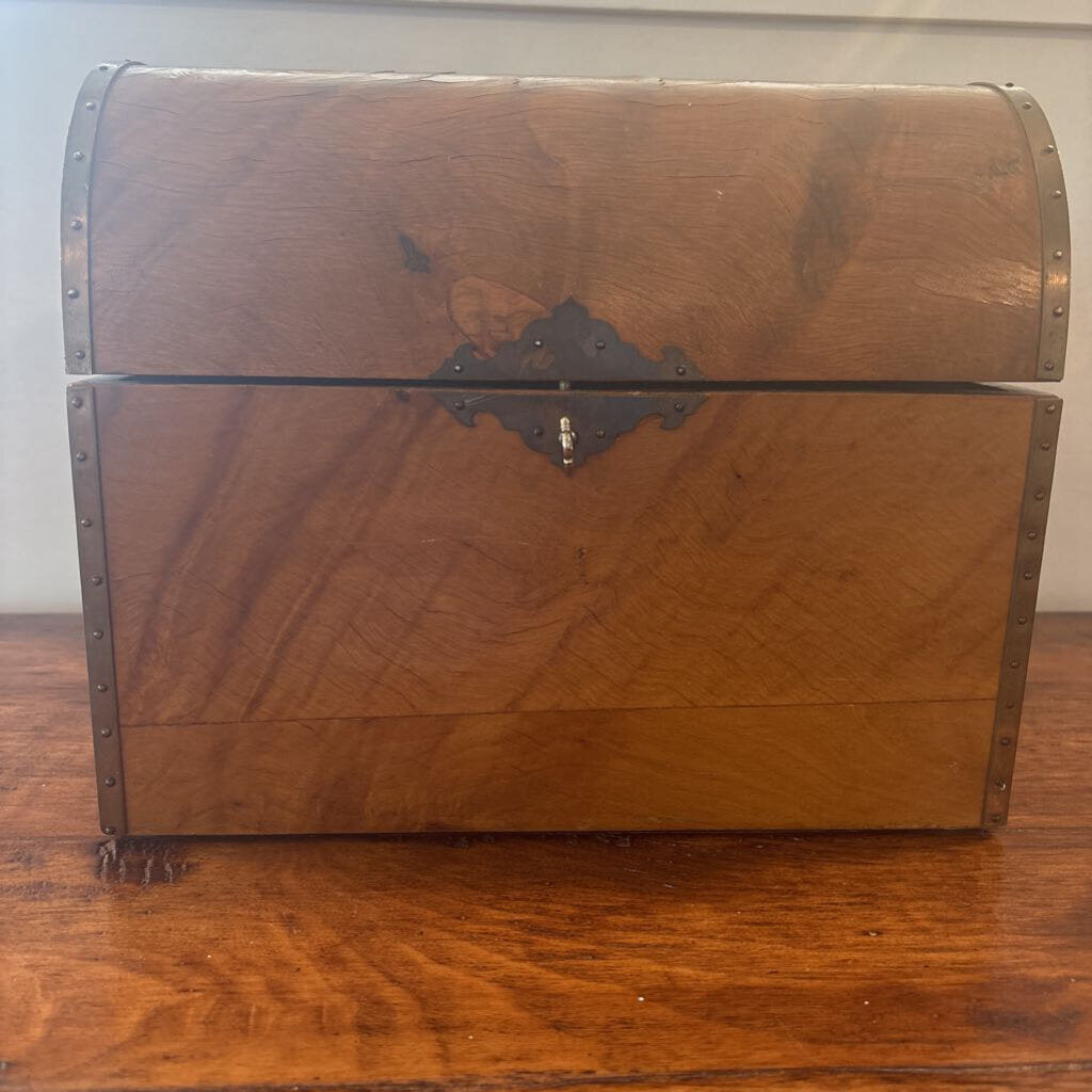 Vintage Dome Box W/ Metal Trim- 6.5X12X9.8 - AS IS