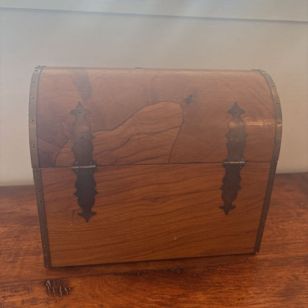 Vintage Dome Box W/ Metal Trim- 6.5X12X9.8 - AS IS