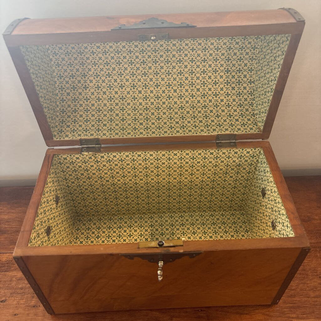 Vintage Dome Box W/ Metal Trim- 6.5X12X9.8 - AS IS
