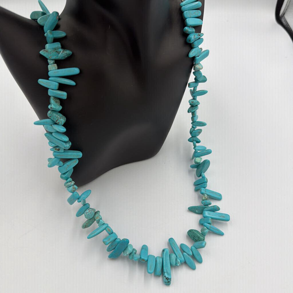 Kingman Turquoise Statement Necklace- 22"