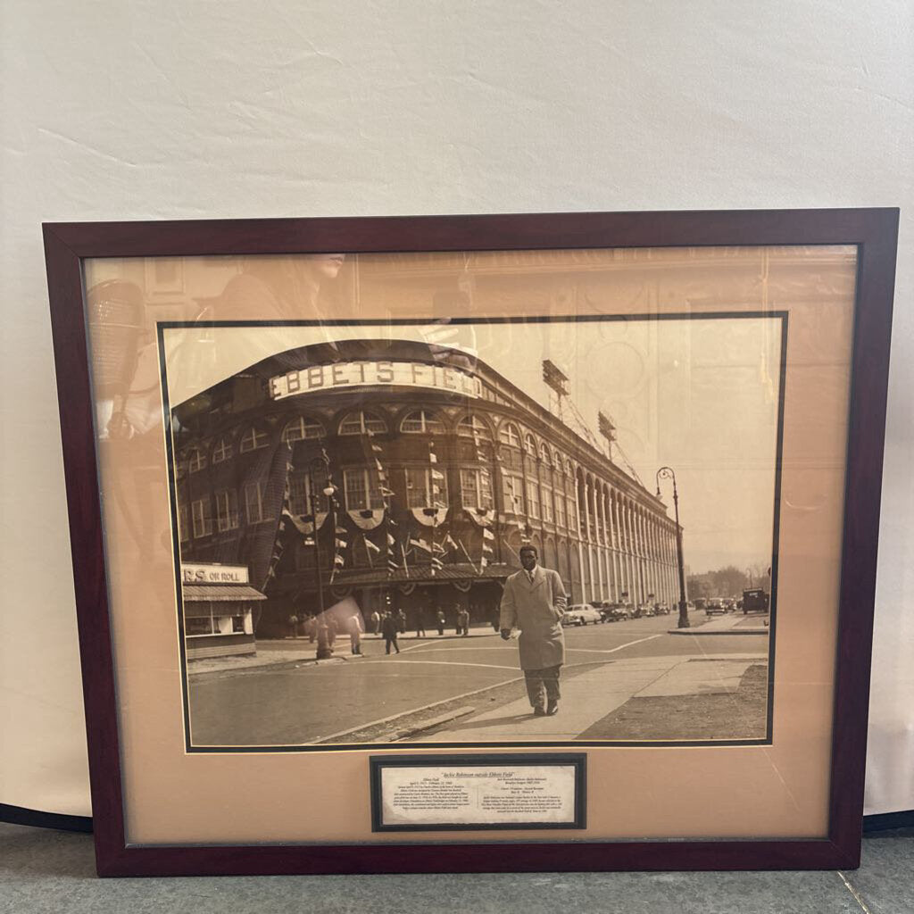 Jackie Robinson Framed Photo at Ebbets Field- 33.5X28