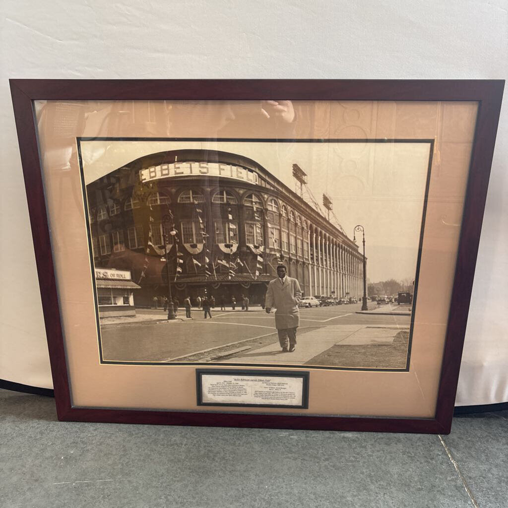 Jackie Robinson Framed Photo at Ebbets Field- 33.5X28