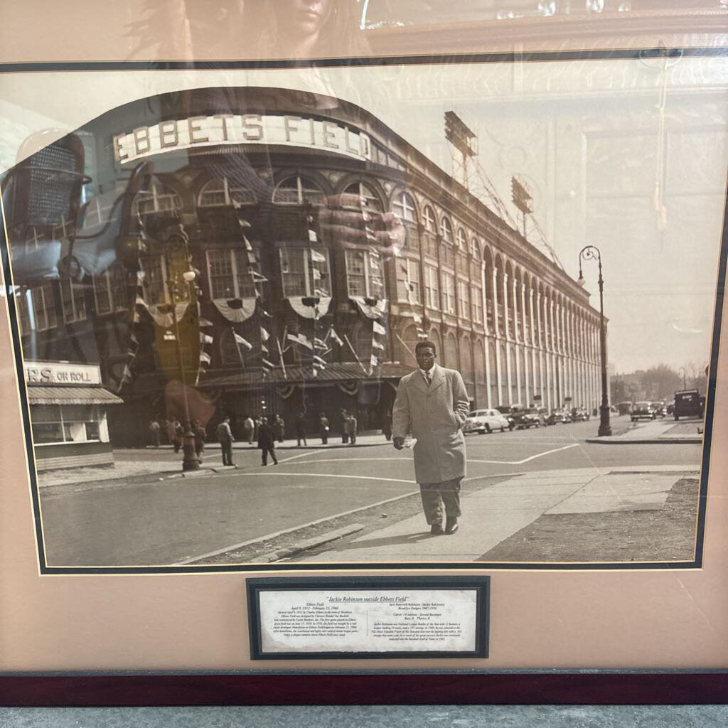 Jackie Robinson Framed Photo at Ebbets Field- 33.5X28