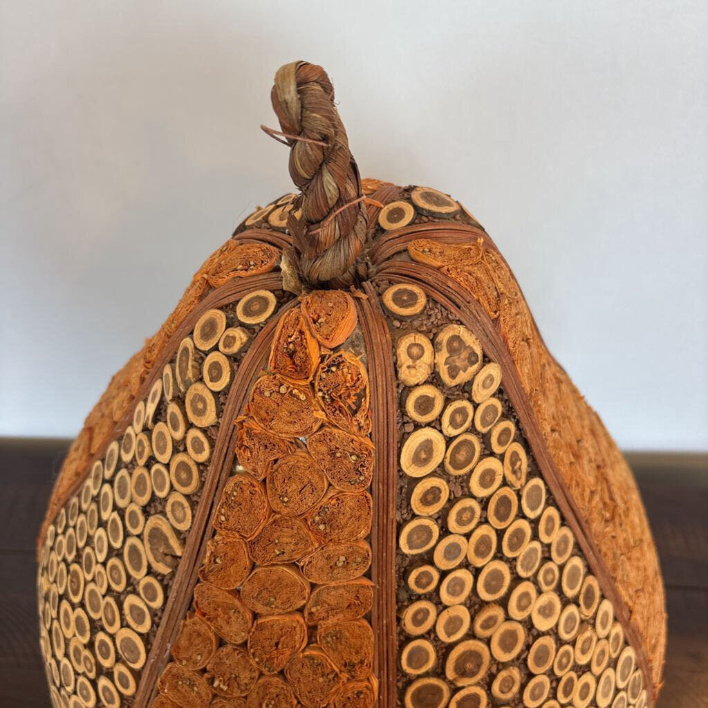 Wood Pear Shape Fruit Sculpture- 16X16X21
