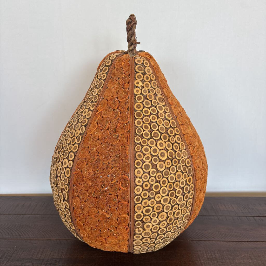 Wood Pear Shape Fruit Sculpture- 16X16X21