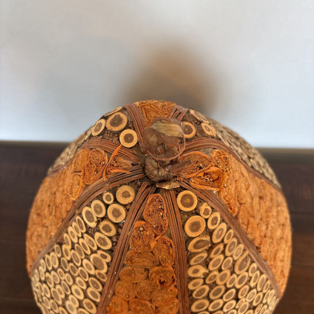 Wood Pear Shape Fruit Sculpture- 16X16X21
