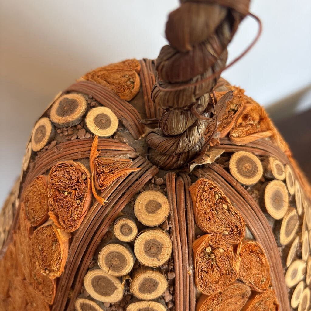 Wood Pear Shape Fruit Sculpture- 16X16X21