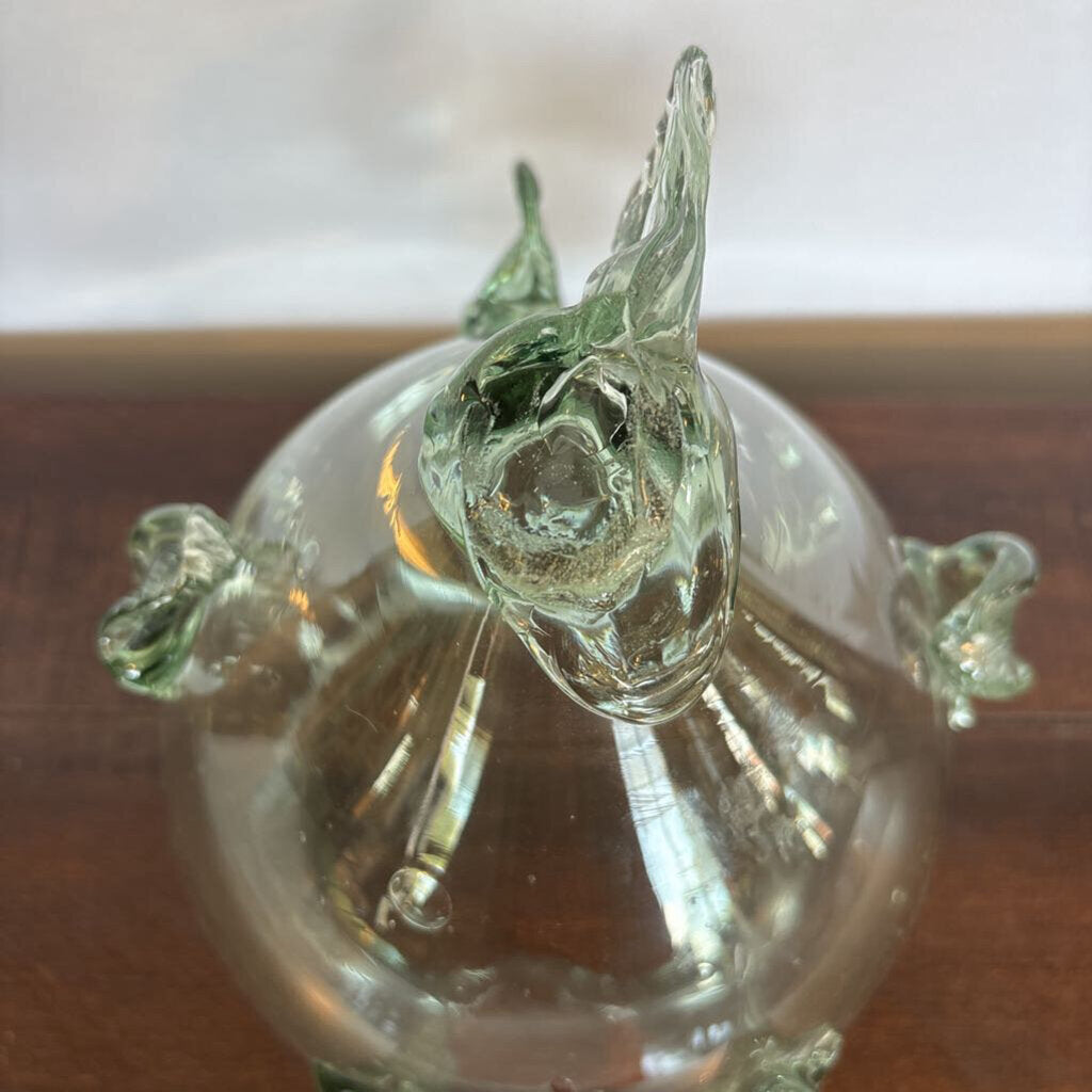 Hand Blown Fish Vase- 8X8X8H - AS IS