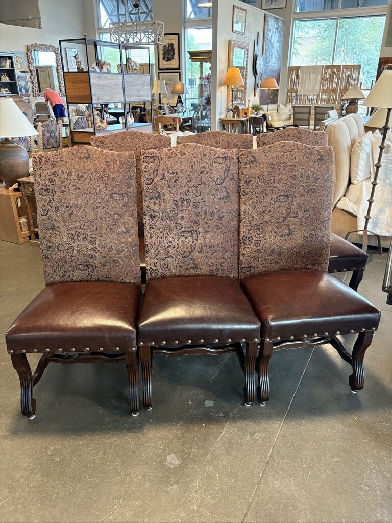 Leather & Upholstery Dining Chairs- Set of 6- AS IS