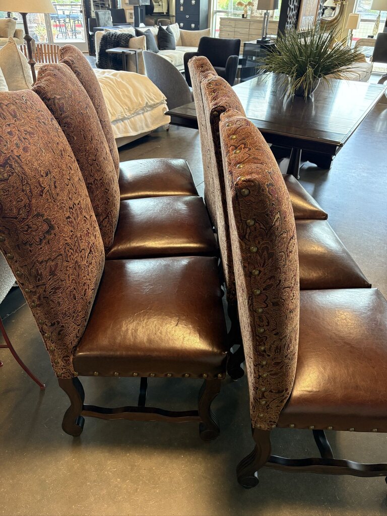 Leather & Upholstery Dining Chairs- Set of 6- AS IS