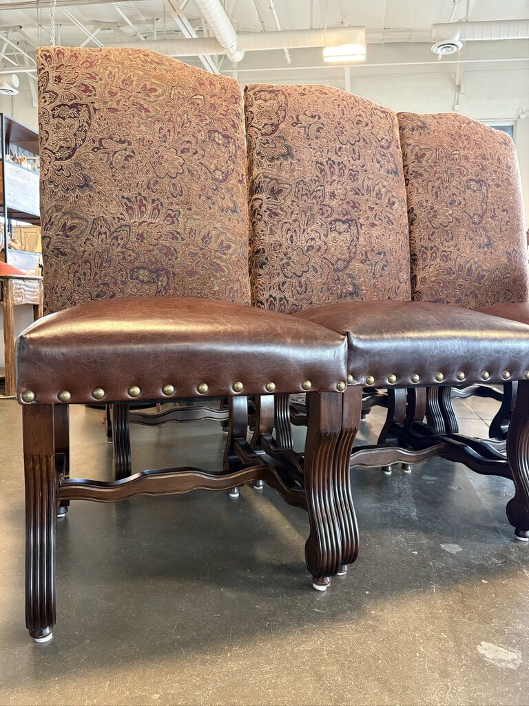 Leather & Upholstery Dining Chairs- Set of 6- AS IS