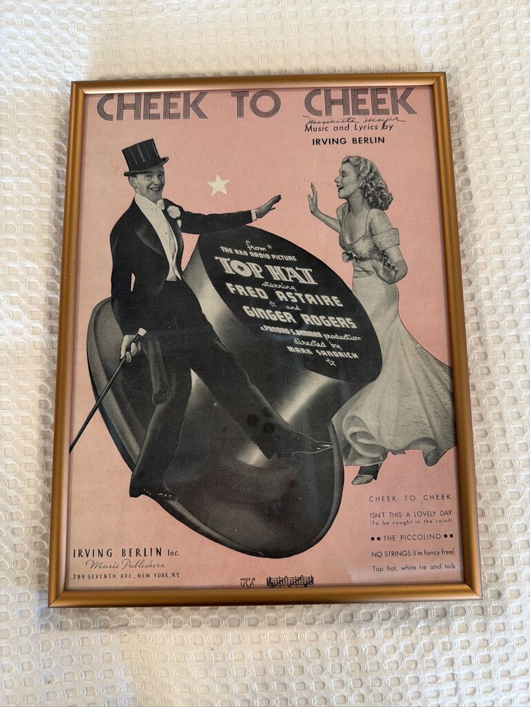 Framed Vintage Sheet Music- Set of 10- 9X12