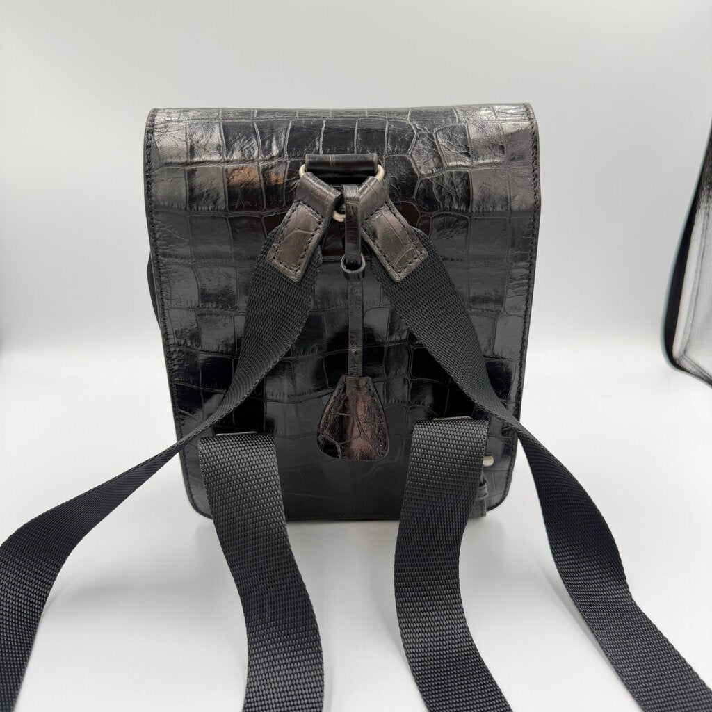 Prada Crocodile-Embossed (St. Cocco) Flap/Lock Bag