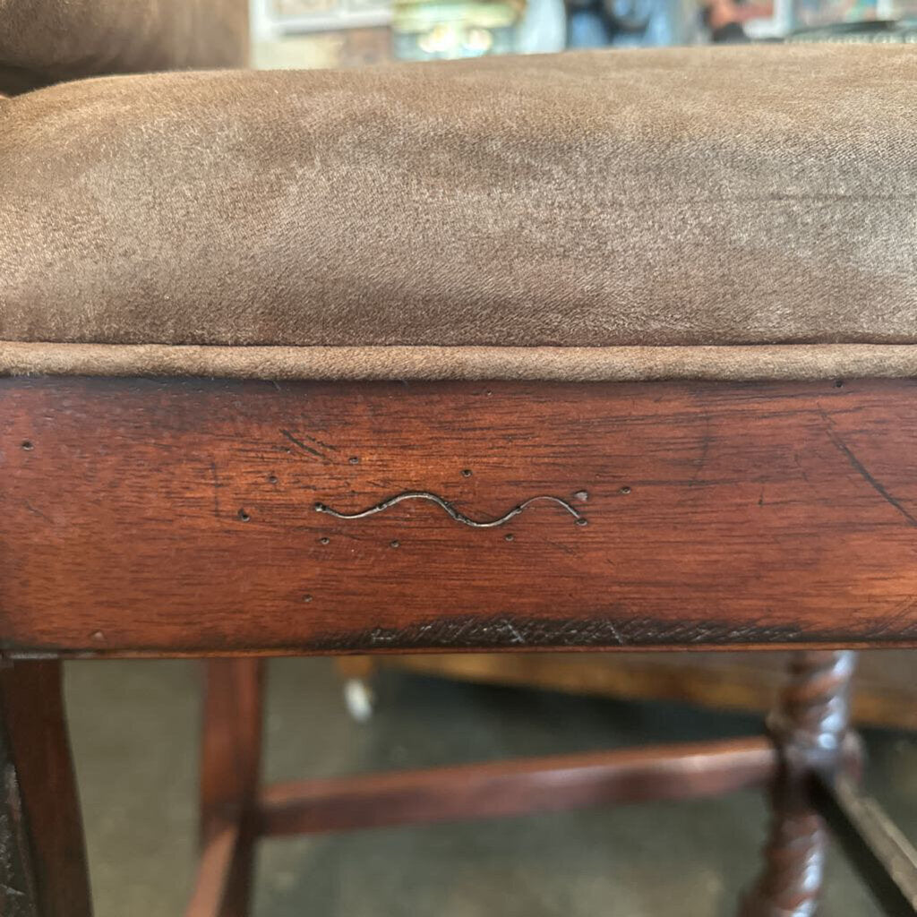 Powell Faux Suede Barstools - Pair - 20X24X47H
