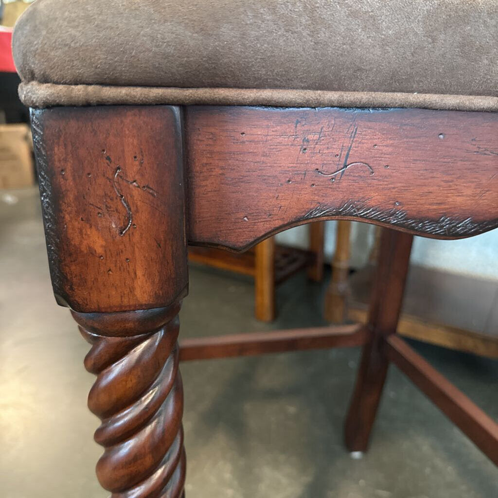 Powell Faux Suede Barstools - Pair - 20X24X47H