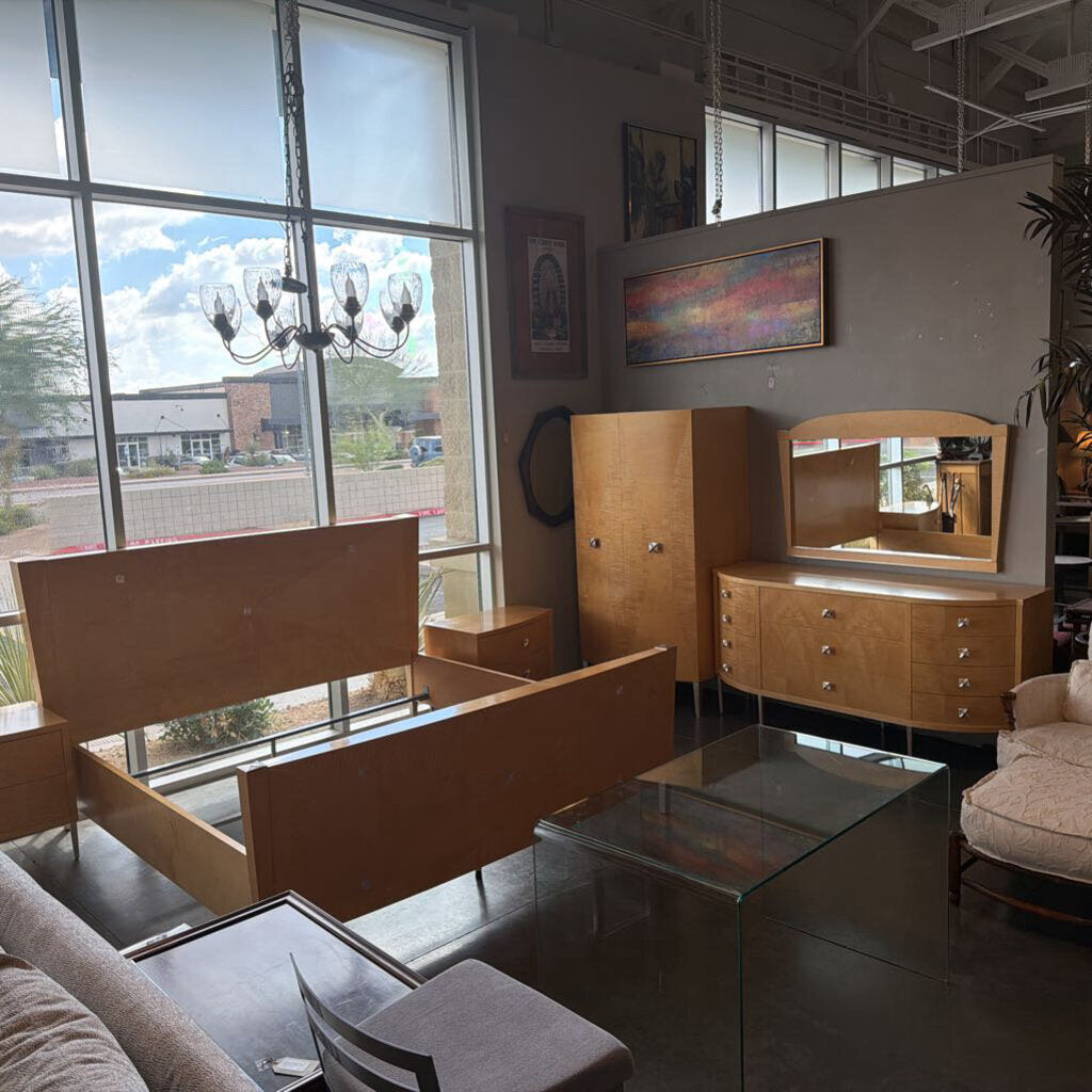 Greg Sheres Post Modern Blonde King Bedroom Set- Set of 5