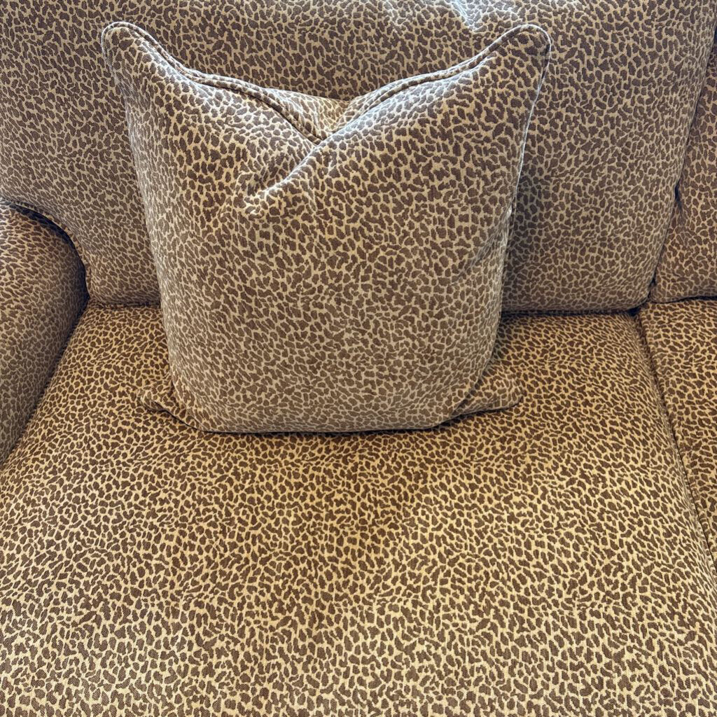 Wesley Hall Custom Animal Print Sofa w/ 2 Pillows- 82"