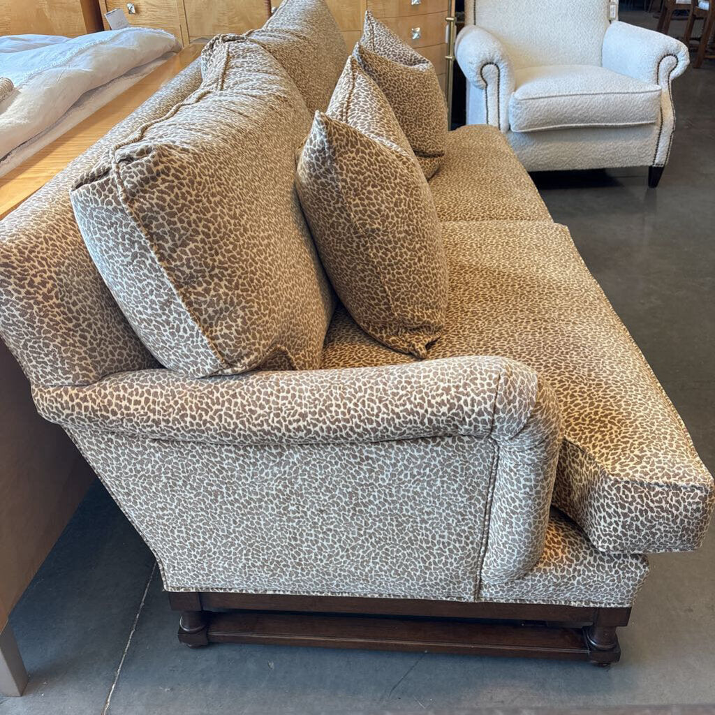 Wesley Hall Custom Animal Print Sofa w/ 2 Pillows- 82"