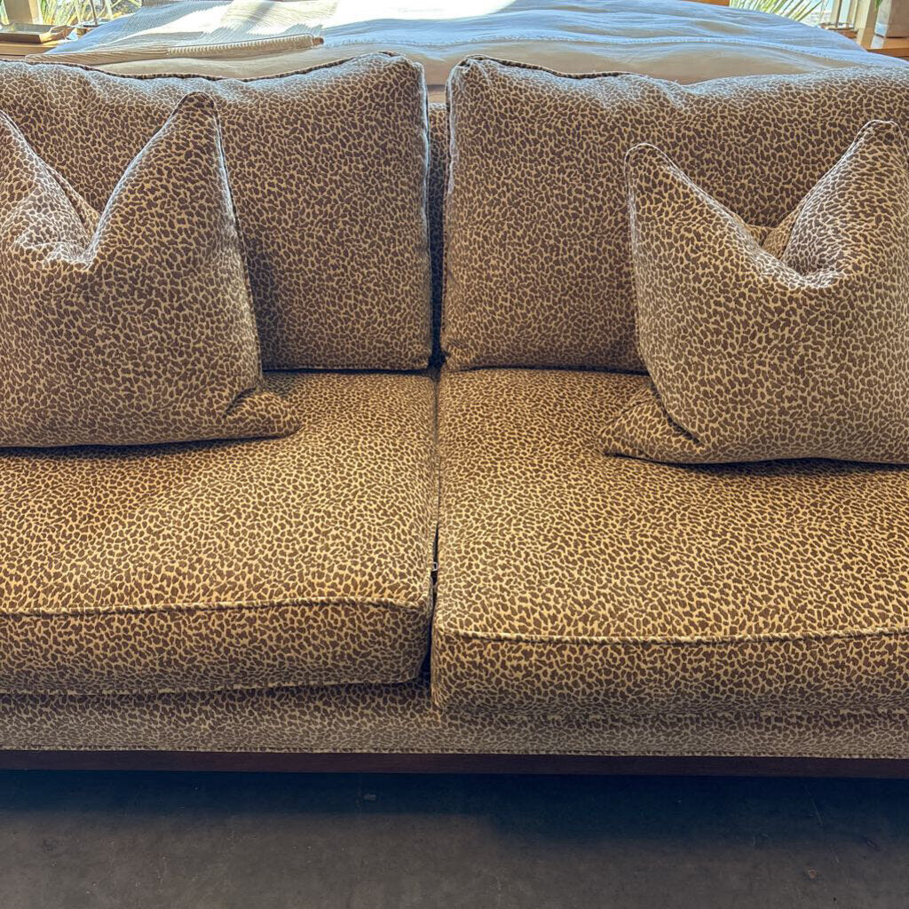 Wesley Hall Custom Animal Print Sofa w/ 2 Pillows- 82"