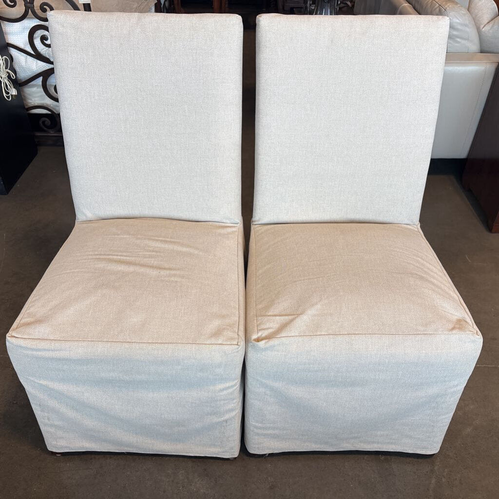 PB Comfort Square Slipcovered Dining Chairs - Pair