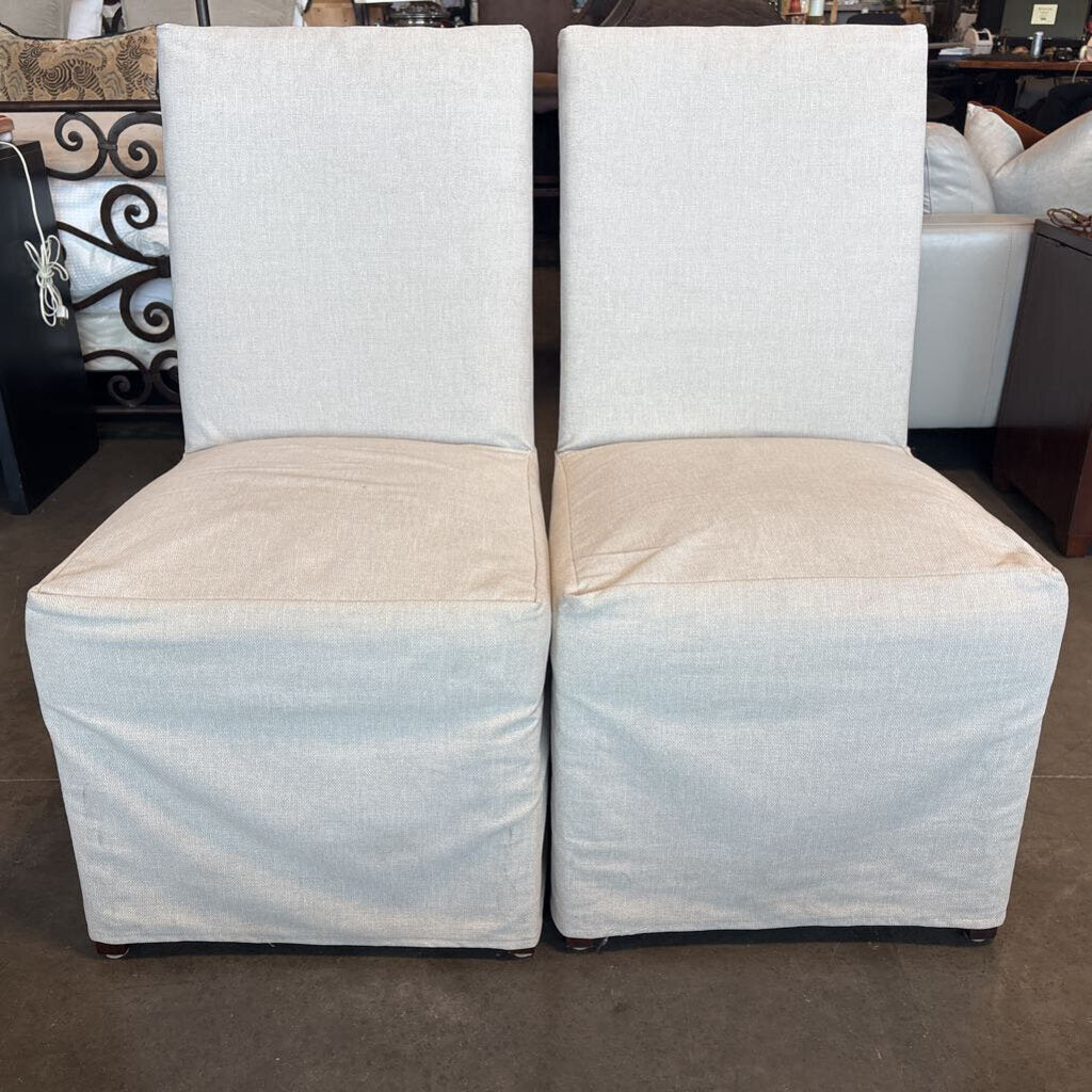 PB Comfort Square Slipcovered Dining Chairs - Pair
