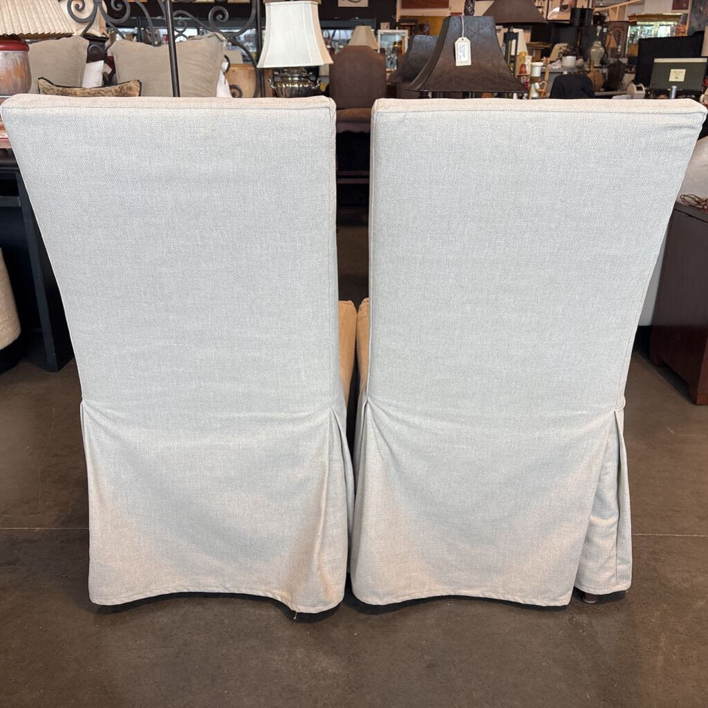 PB Comfort Square Slipcovered Dining Chairs - Pair