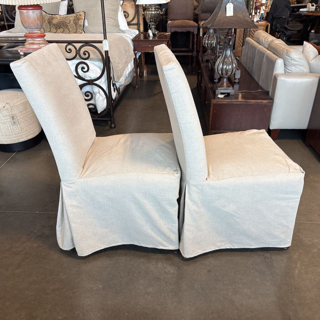 PB Comfort Square Slipcovered Dining Chairs - Pair