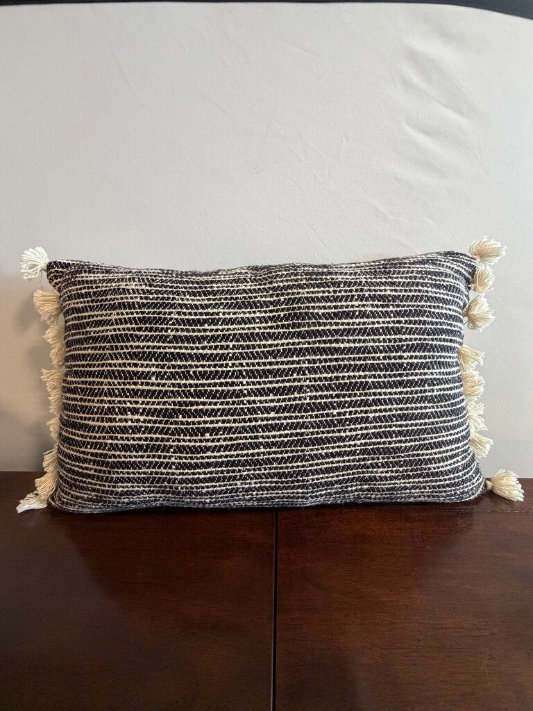 Cremieux Black & White Lumbar Pillow- 20X12