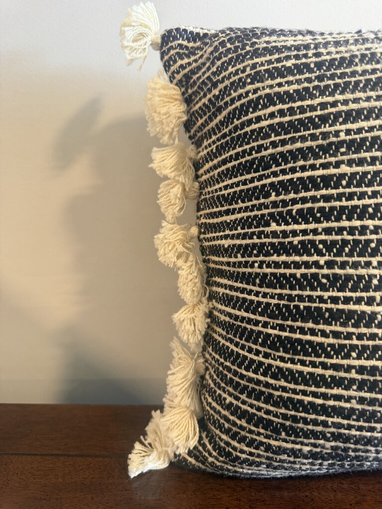 Cremieux Black & White Lumbar Pillow- 20X12