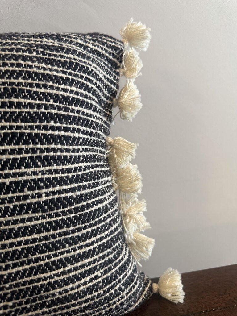 Cremieux Black & White Lumbar Pillow- 20X12