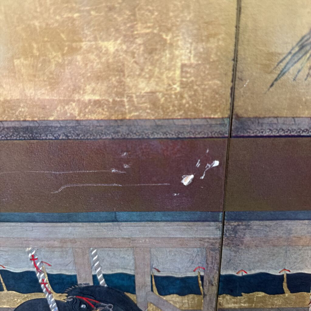 Japanese Lacquered Console W/ Horses- 54X16X35H - AS IS