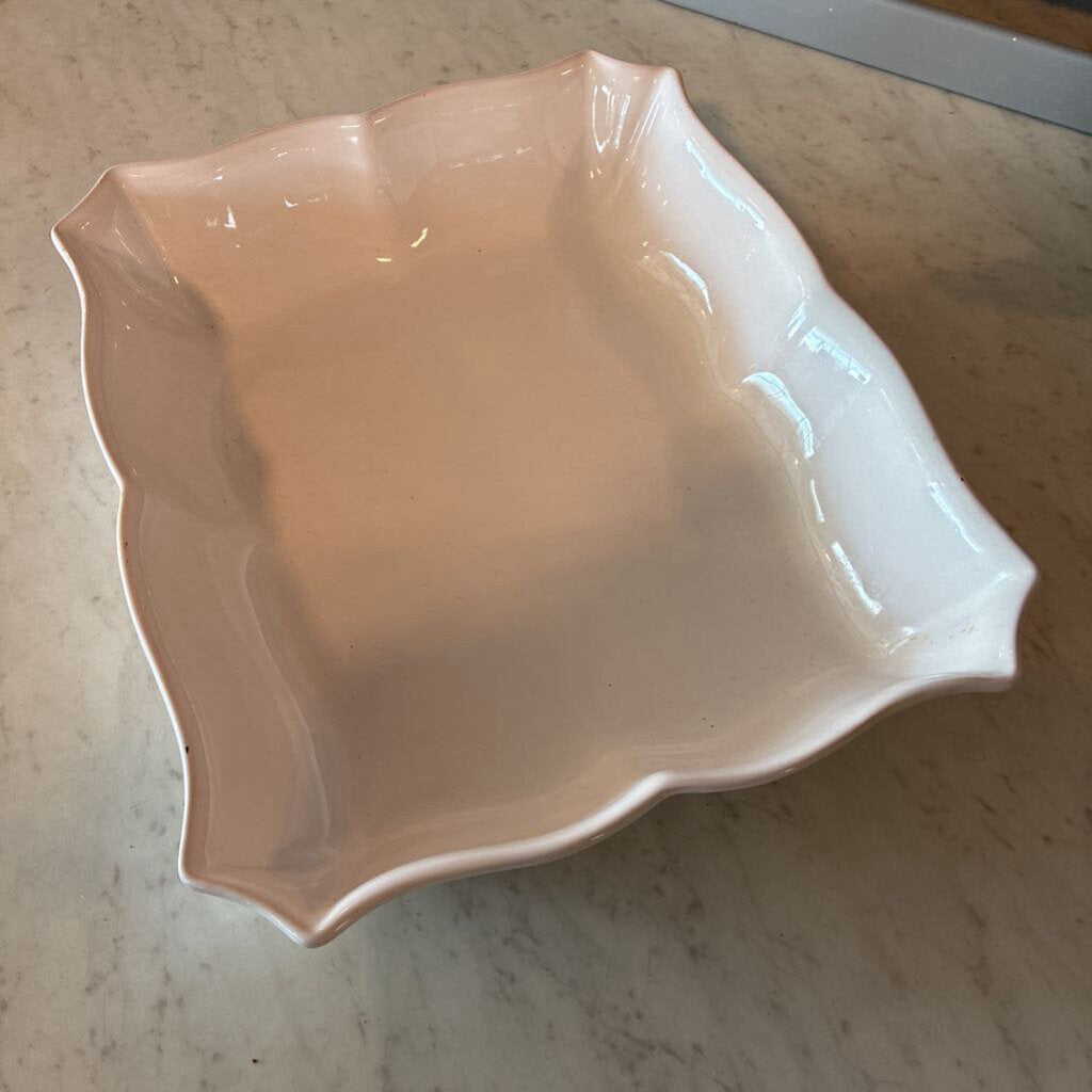 White Casserole Dish Made In Portugal- 13X11X3H