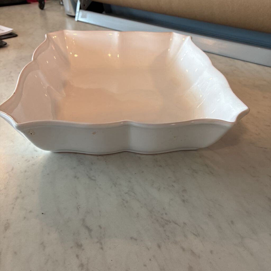 White Casserole Dish Made In Portugal- 13X11X3H