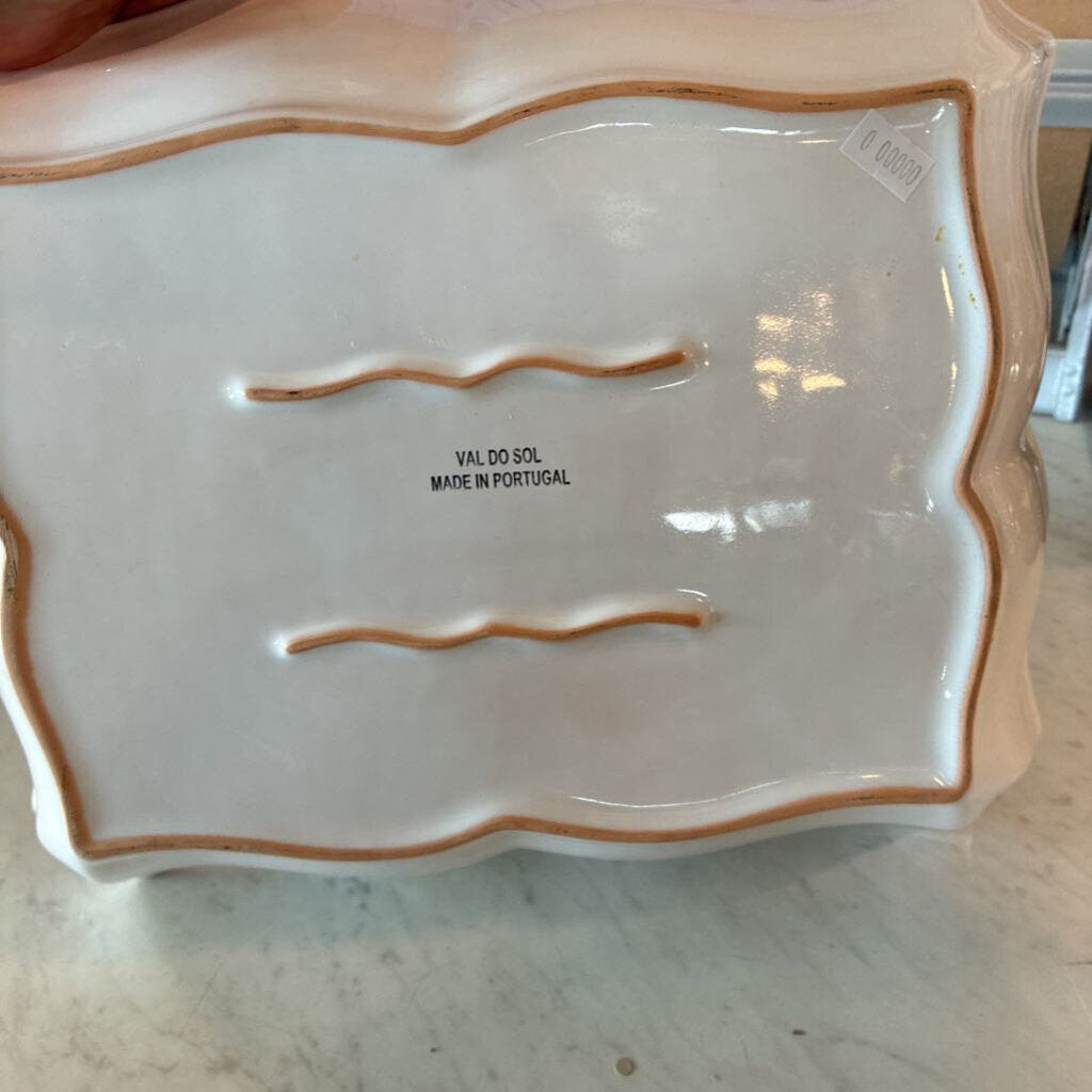 White Casserole Dish Made In Portugal- 13X11X3H