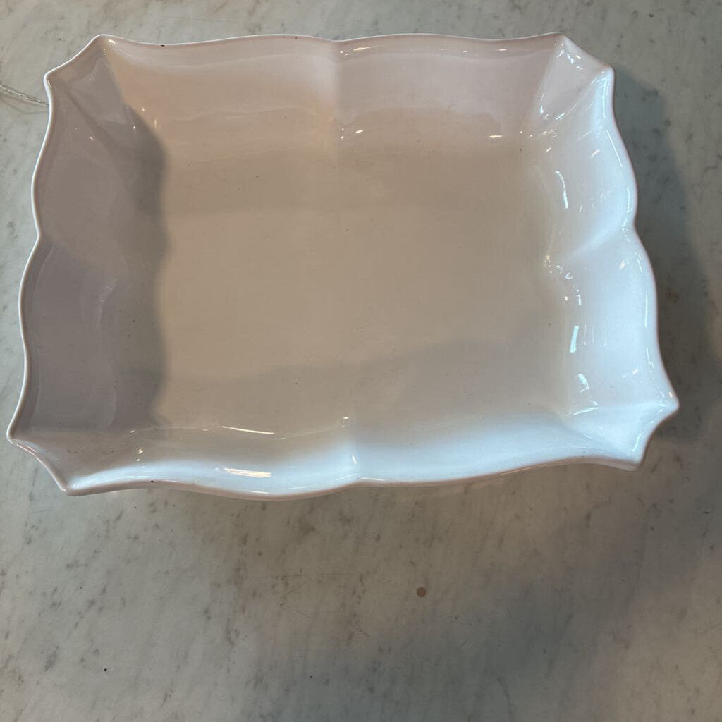 White Casserole Dish Made In Portugal- 13X11X3H