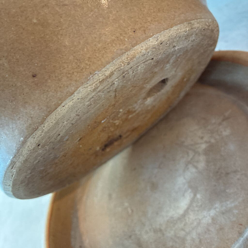 Tan Plant Pot W/ Saucer - 11X9H